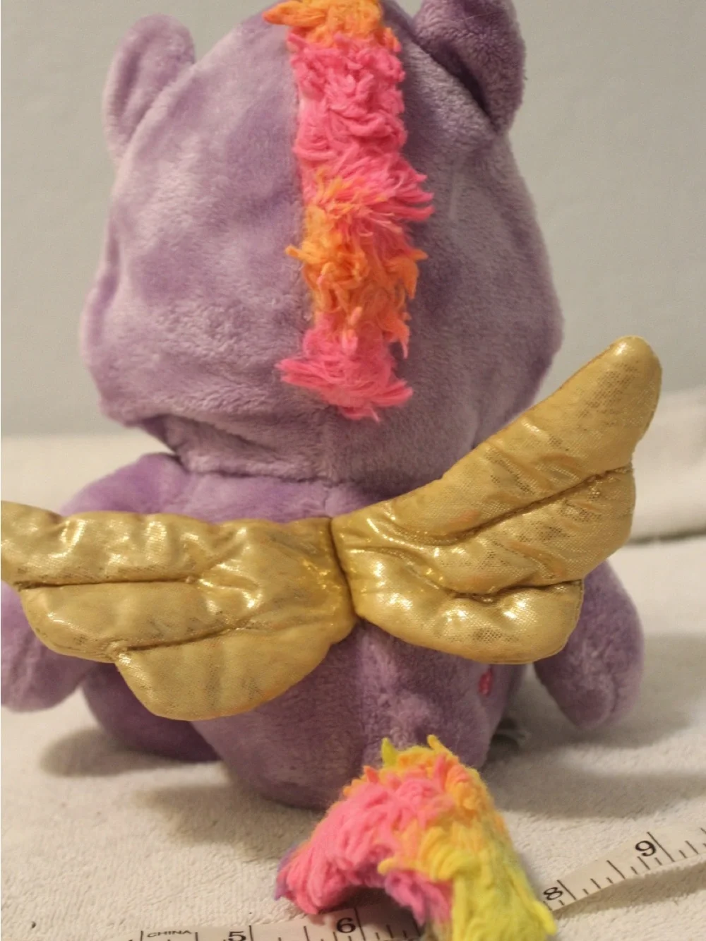 Care Bears Purple Plush with Rainbow Heart Chest Emblem